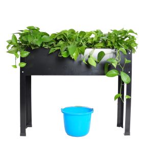 Elevated garden bed, metal elevated outdoor flowerpot box, suitable for backyard and terrace, large flowerpot, suitable for vegetable and flower