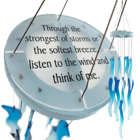 Memorial Sun Catcher Wind Chime Sympathy Gift Blue Waves Gifts in Memory of a Loved One