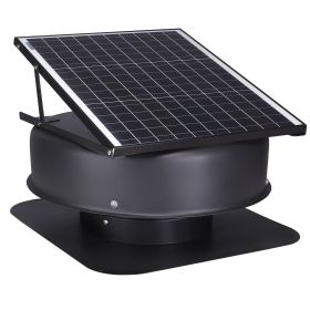 VEVOR Solar Attic Fan, 40 W, 1230 CFM Large Air Flow Solar Roof Vent Fan, Low Noise and Weatherproof with 110V Smart Adapter, Ideal for Home