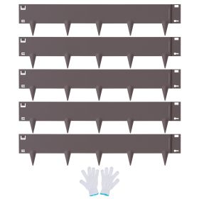 VEVOR Steel Landscape Edging, 5-pack Steel Garden Edging Borders, 39" L x 3" H Strips, Hammer-in Edging Border