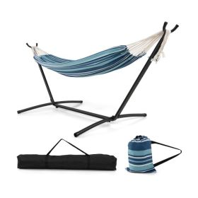 Portable Indoor Outdoor 2-Person Double Hammock Set with Stand and Carrying Cases