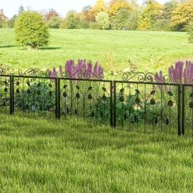 Decorative Garden Fence with 8 Panels Animal Barrier