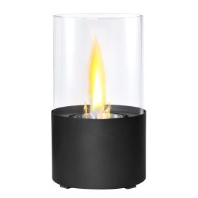 Round Tabletop Fire Pits, Portable Smokeless Bio Ethanol Fireplace, Black