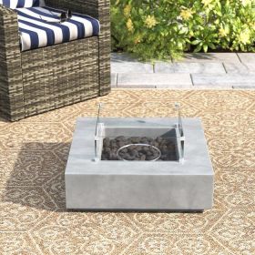 Concrete/Glass Propane/Natural Gas Fire Pit Table