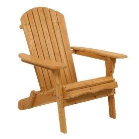 [Replace 57738306]Folding Wooden Adirondack Lounger Chair with Natural Finish