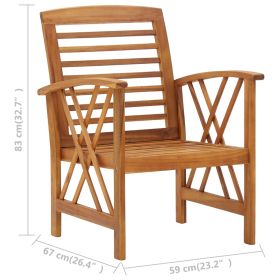 vidaXL 5 Piece Patio Lounge Set Solid Acacia Wood (Option: as picture)