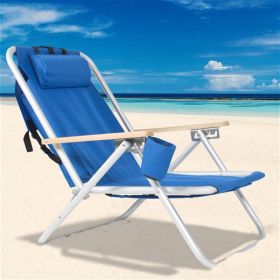 Single Beach Chair In Blue (Color: Blue)